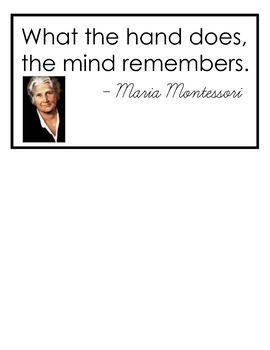 Preview of QUOTE: What the Hand Does by Maria Montessori