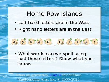 Preview of QWERTY Island Keys - Level 5 - Explore the home row keys!