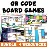 Qr Code Math Games Bundle - Printable Board Games With Worksheets