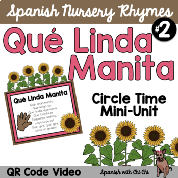 Preview of Qué Linda Manita Cancion Infantil Spanish Nursery Rhyme Song