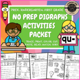 Qu Worksheet Packet - Digraphs Worksheets + Activities Pre