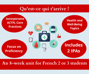 Preview of Qu’est-ce qui t'arrive? An 8-week unit on health & well-being for French 2 or 3 
