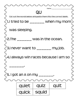 qu worksheets sorts and read and draw by designed by danielle tpt