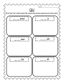 qu worksheets sorts and read and draw by designed by