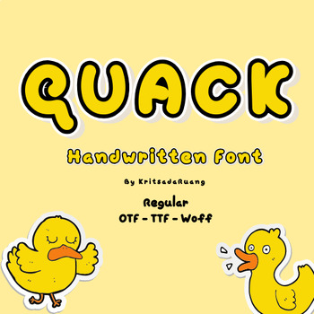 Preview of Quack Handwritten Font-File Downloads for OTF, TTF and WOFF
