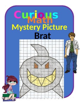 Preview of Quadrant 1 Coordinate Graph Mystery Picture, Brat Shark