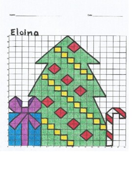 Preview of Quadrant 1 Coordinate Graph Mystery Picture, Eloina Christmas Tree