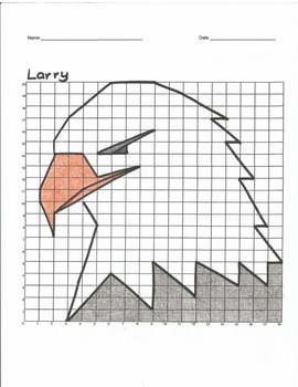 Preview of Quadrant 1 Coordinate Graph Mystery Picture, Larry the Eagle