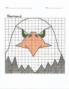 Preview of Quadrant 1 Coordinate Graph Mystery Picture, Raymond Eagle