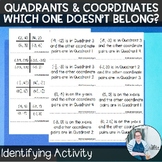 Quadrants & Coordinates Which One Doesn't Belong TEKS 6.11