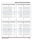 Quadrants and Ordered Pair Showdown Task Cards