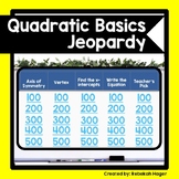 Quadratic Basics Jeopardy Game - Review Activity