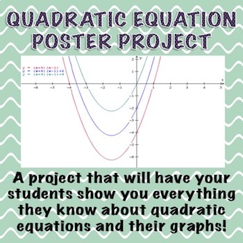 Preview of Quadratic Equation Poster Project