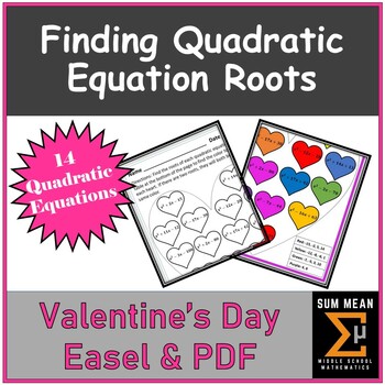 Preview of Quadratic Equation Roots | Valentine's Day