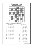 Quadratic Equations 1 (Cross-number Puzzle)