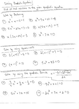 Quadratic Equations by PatrickJMT | Teachers Pay Teachers