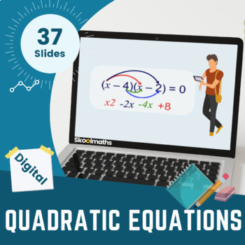 Preview of Quadratic Equations Interactive Lesson and Activities for 9th to 10th Grade