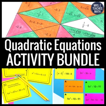 Preview of Quadratic Equations Activity Bundle