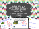 Quadratic Equations: Area Word Problems Lesson 1 of 2