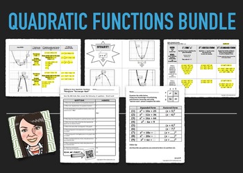 Preview of Quadratic Equations Bundle of Activities for Algebra 1