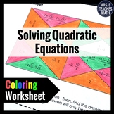 Quadratic Equations Coloring Worksheet