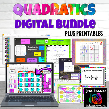 Preview of Quadratics Digital Bundle plus Printables