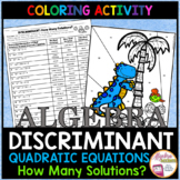 Quadratic Equations | Discriminant | Coloring Activity