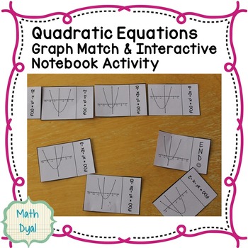 Preview of Quadratic Equations Graph Match Dominoes & Interactive Notebook Activity