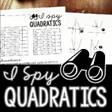 Quadratic Equations I Spy Activity