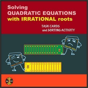 Preview of Quadratic Equations Irrational Roots All Methods - Card Sort Activity