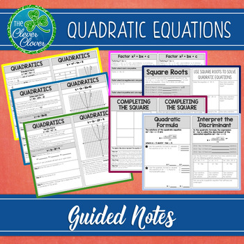Preview of Quadratic Equations Notes
