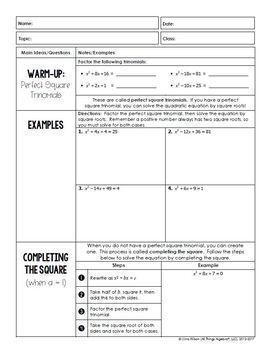 Quadratic Equations Algebra 1 Curriculum Unit 8