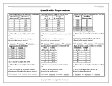 Quadratic Equations - Quadratic Regression Practice Worksheet 1