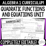 Quadratic Equations Unit - Algebra 1