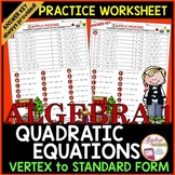 Writing Quadratic Equations | Vertex Form to Standard Form