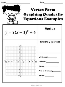 Quadratic Equations: Vertex Form No Prep Lesson by Just Mathematics
