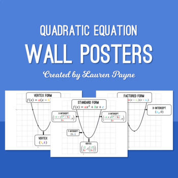 Preview of Quadratic Equations Wall Posters