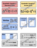 Quadratic Equations (standard and vertex form) board display