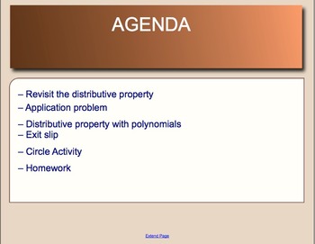 Preview of Quadratic Expressions Lesson 1 - The Distributive Property with Polynomials