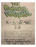 Quadratic Formula Anchor Chart