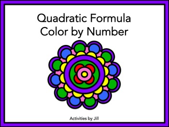 Preview of Quadratic Formula Color by Number