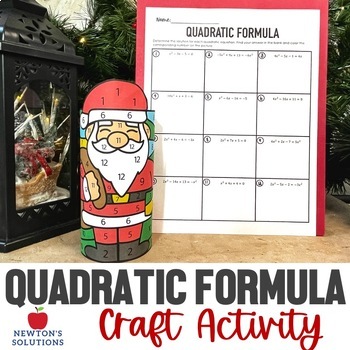 Preview of Quadratic Formula Color by Number Christmas Craft