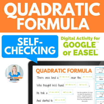 Preview of Quadratic Formula Fun Digital Activity for Google or Easel