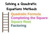 Quadratic Formula Methods.