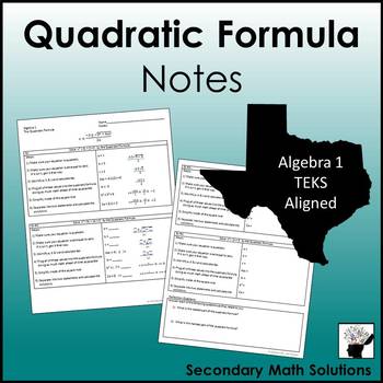 Preview of Quadratic Formula Notes