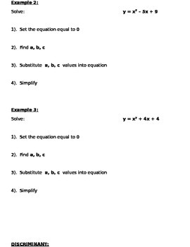 Quadratic Formula Notes and Assignments by A to Z for All A Student Needs