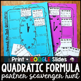 Quadratic Formula Math Partner Scavenger Hunt Activity
