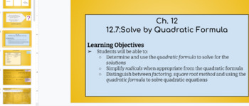 Preview of Quadratic Formula Slides / Lesson / Peardeck interactive scaffolded