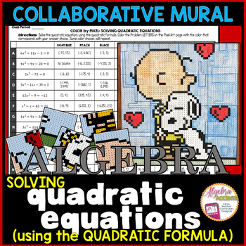 Preview of VALENTINES DAY Quadratic Formula | Quadratic Equations Algebra Activity