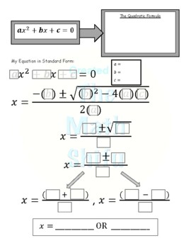 Preview of Quadratic Formula Step-by-Step